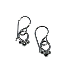 Handmade silver earrings by A&R Jewellery at Effusion Art Gallery in Invermere, BC.