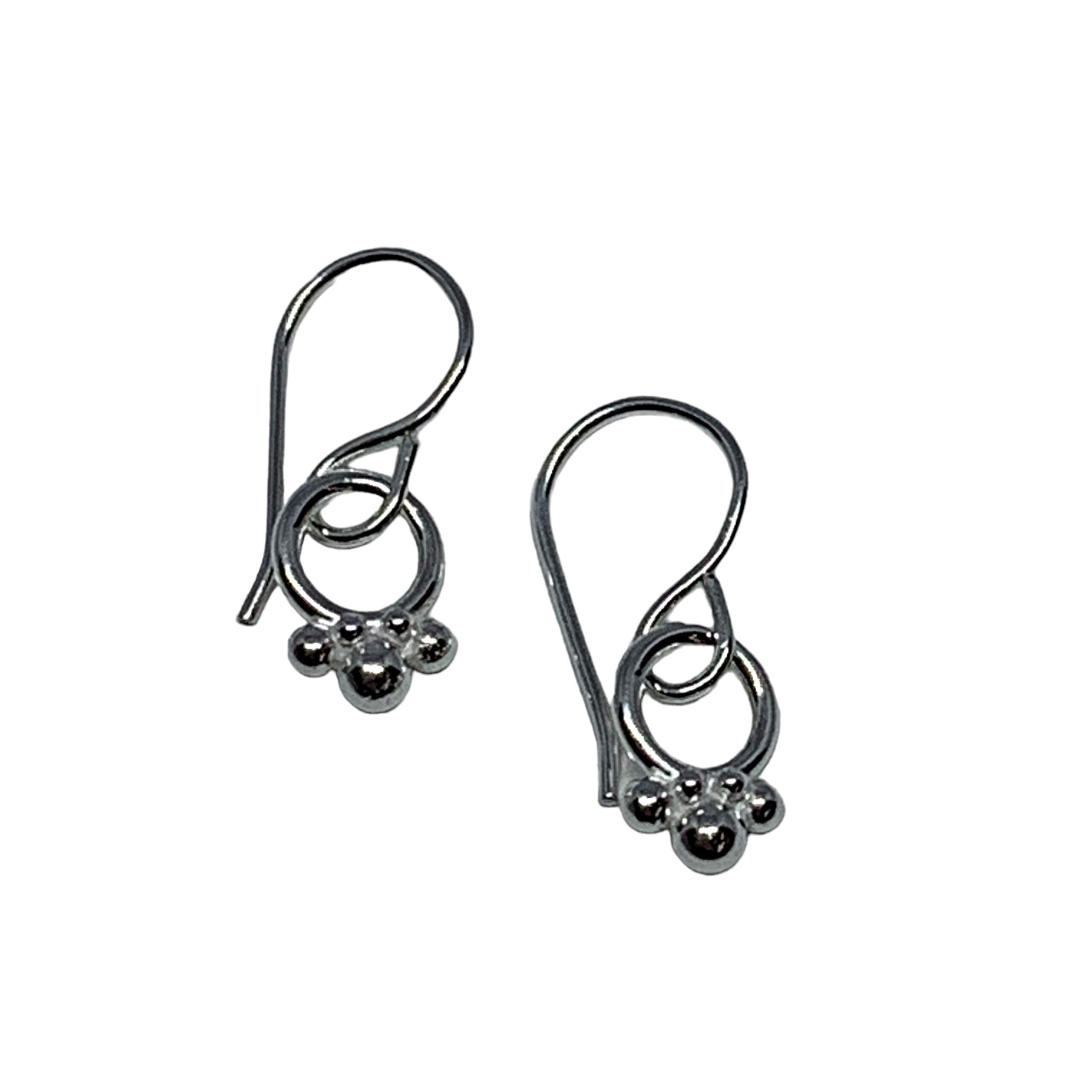 Handmade silver earrings by A&R Jewellery at Effusion Art Gallery in Invermere, BC.