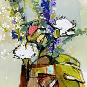 Sunday Best, original acrylic floral painting by Canadian artist Katie Lois at Effusion Art Gallery in Invermere, BC