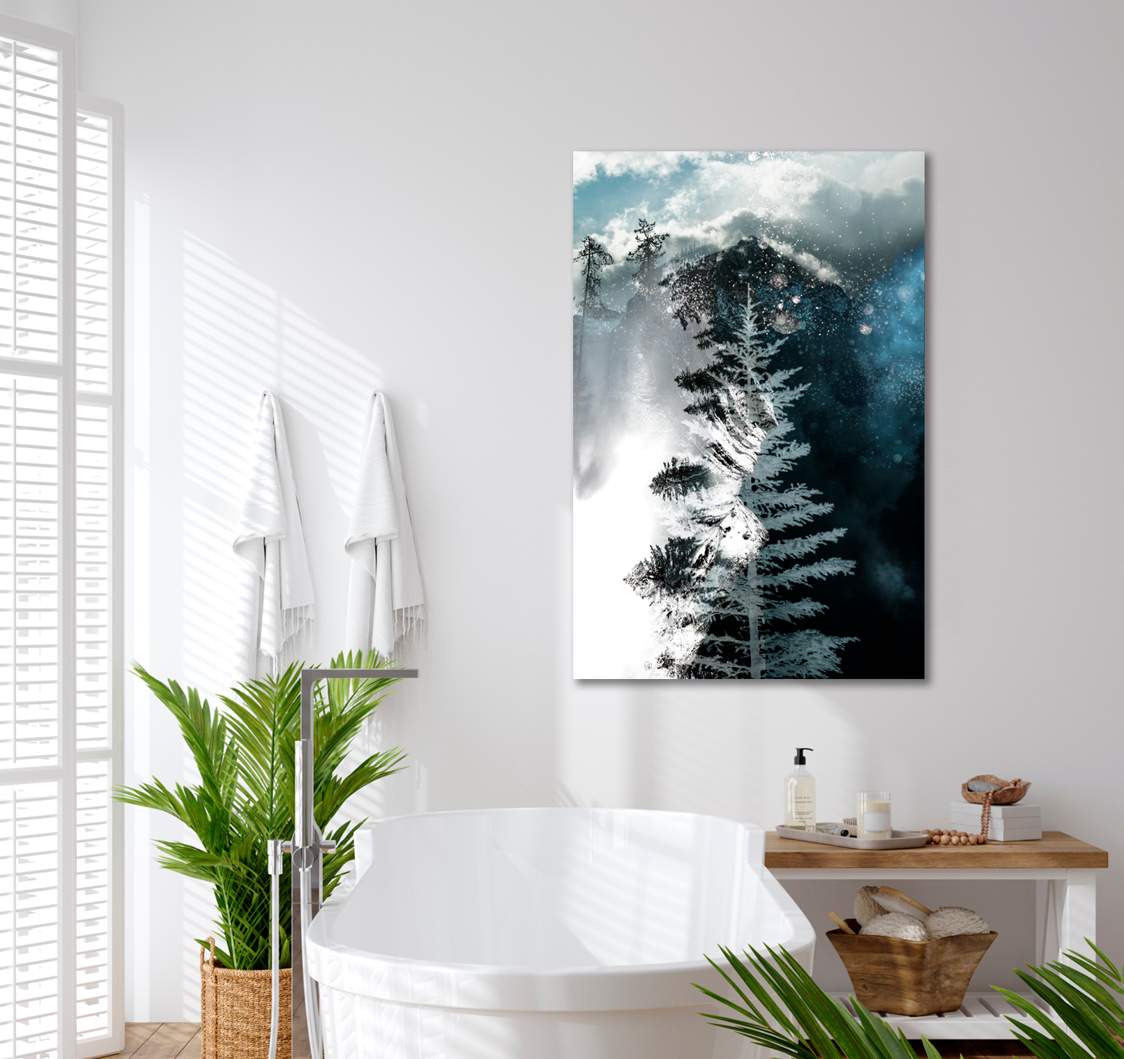 Diamonds in the Sky, composite tree photograph by Stacey Bodnaruk at Effusion Art Gallery in Invermere, BC.