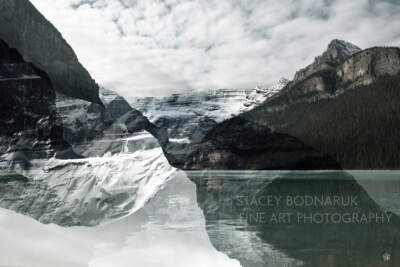 Nature's Alignment Lake Louise, composite photograph by Stacey Bodnaruk at Effusion Art Gallery in Invermere, BC.