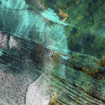 Ocean and Earth Panel 2, original composite photograph by Canadian artist Stacey Bodnaruk at Effusion Art Gallery in Invermere, BC.