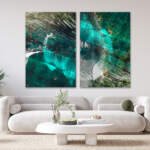 Ocean and Earth Panels 1 + 2, original composite photograph by Canadian artist Stacey Bodnaruk at Effusion Art Gallery in Invermere, BC.