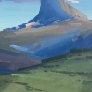 Original abstract painting of a Rocky Mountain landscape by Canadian artist Michael King.