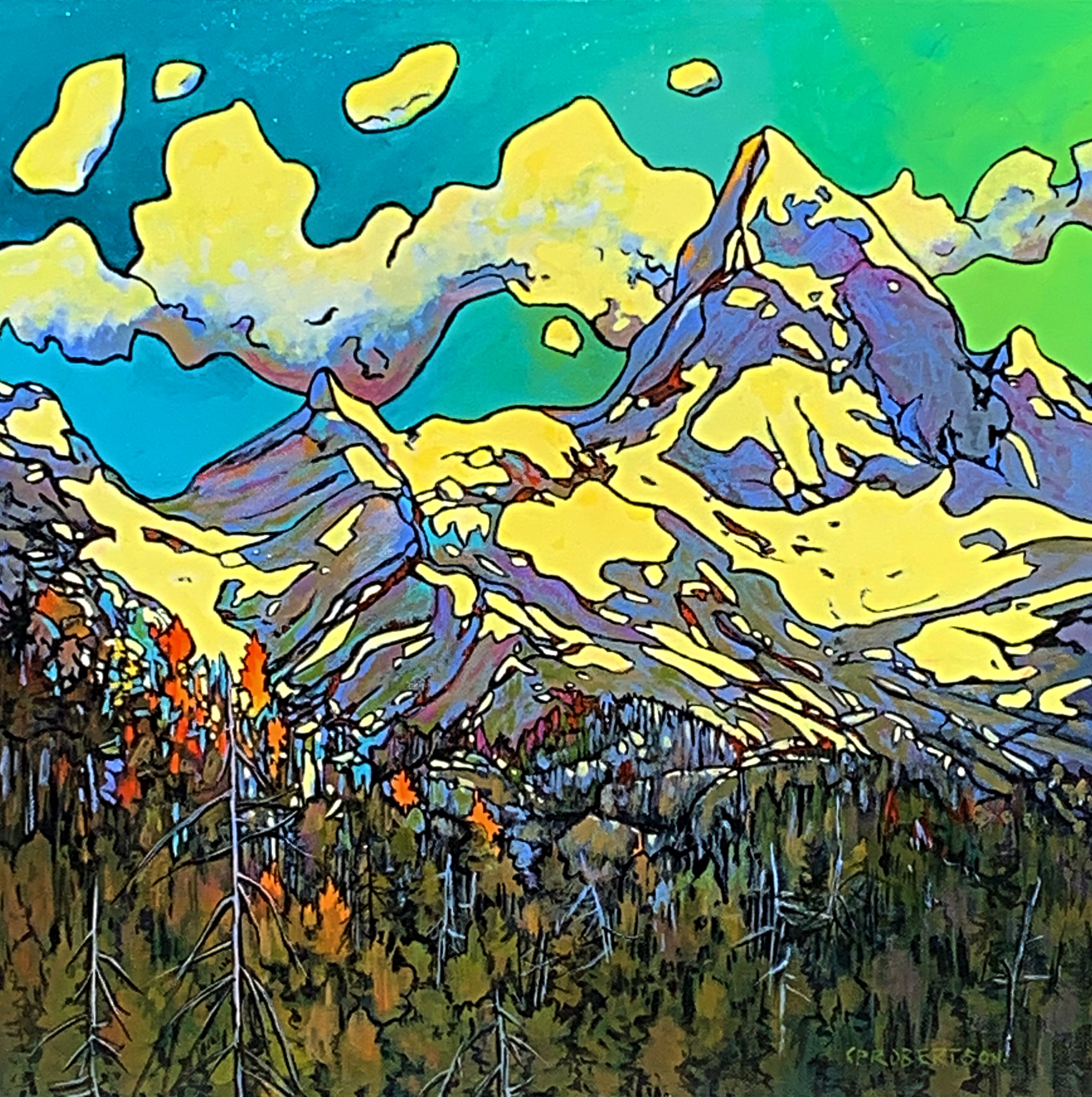 Gimli Peak, Valhalla Provincial Park, Rocky mountain landscape painting by Catherine Robertson at Effusion Art Gallery in Invermere, BC.