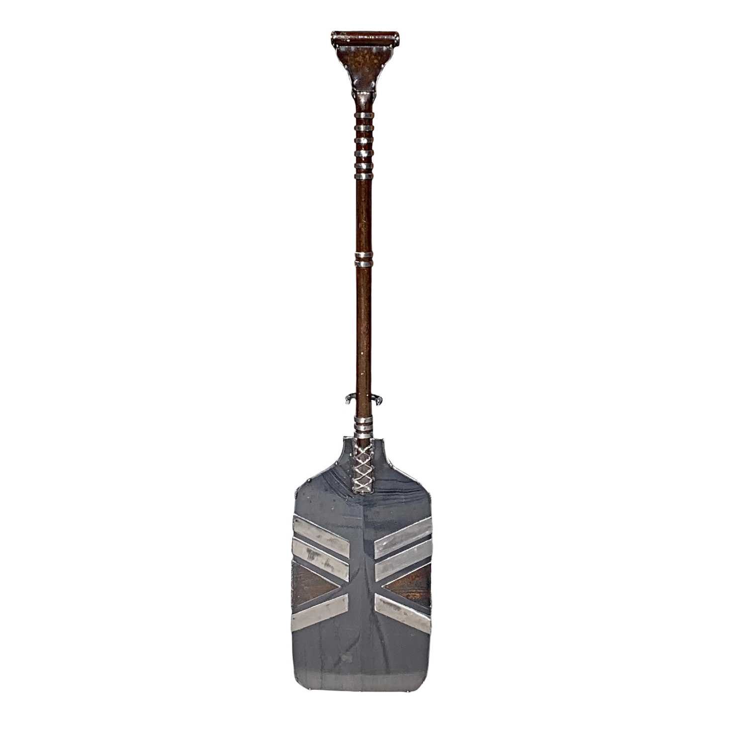 Let's Go for a Dip 1, one of a kind reclaimed steel paddle sculpture by Wendy Stone at Effusion Art Gallery in Invermere, BC.