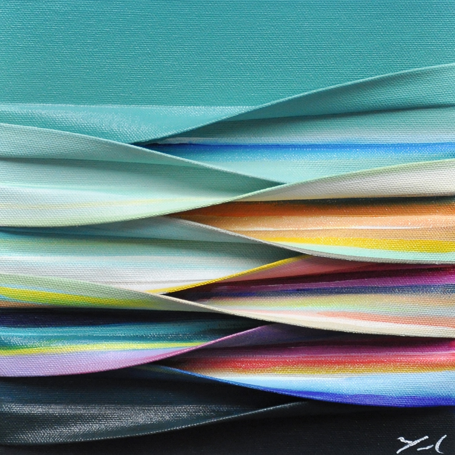 Brin de folie, 3-D mixed media mini abstract painting by Canadian artist Melanie Giguere at Effusion Art Gallery in Invermere, BC