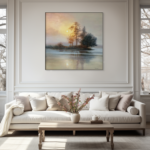 Colour My World, original acrylic sunset landscape painting by Canadian artist Jane Bronsch at Effusion Art Gallery in Invermere, BC