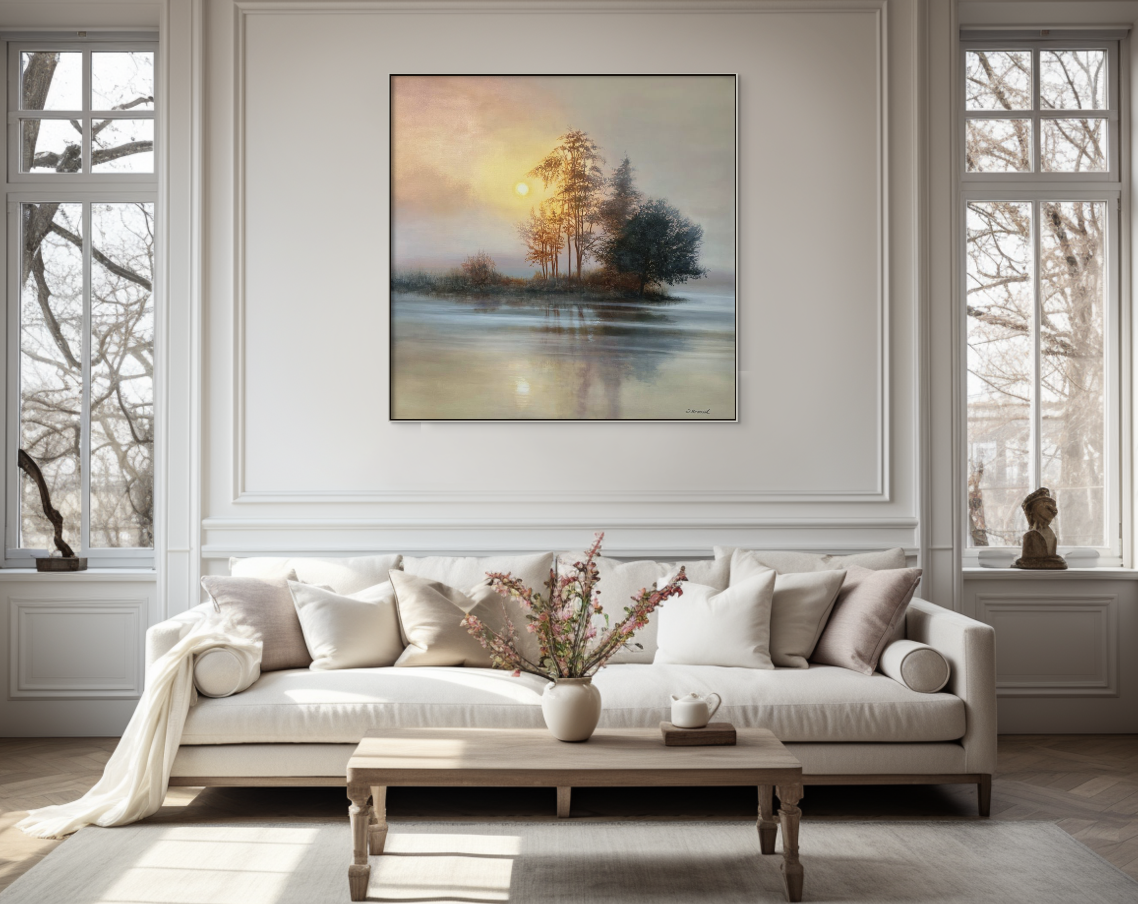 Colour My World, original acrylic sunset landscape painting by Canadian artist Jane Bronsch at Effusion Art Gallery in Invermere, BC