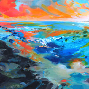 I'm on Your Side, original acrylic landscape painting by Becky Holuk at Effusion Art Gallery in Invermere, BC.