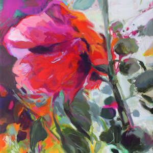The Only One for Me, original acrylic floral painting by Becky Holuk at Effusion Art Gallery in Invermere, BC.