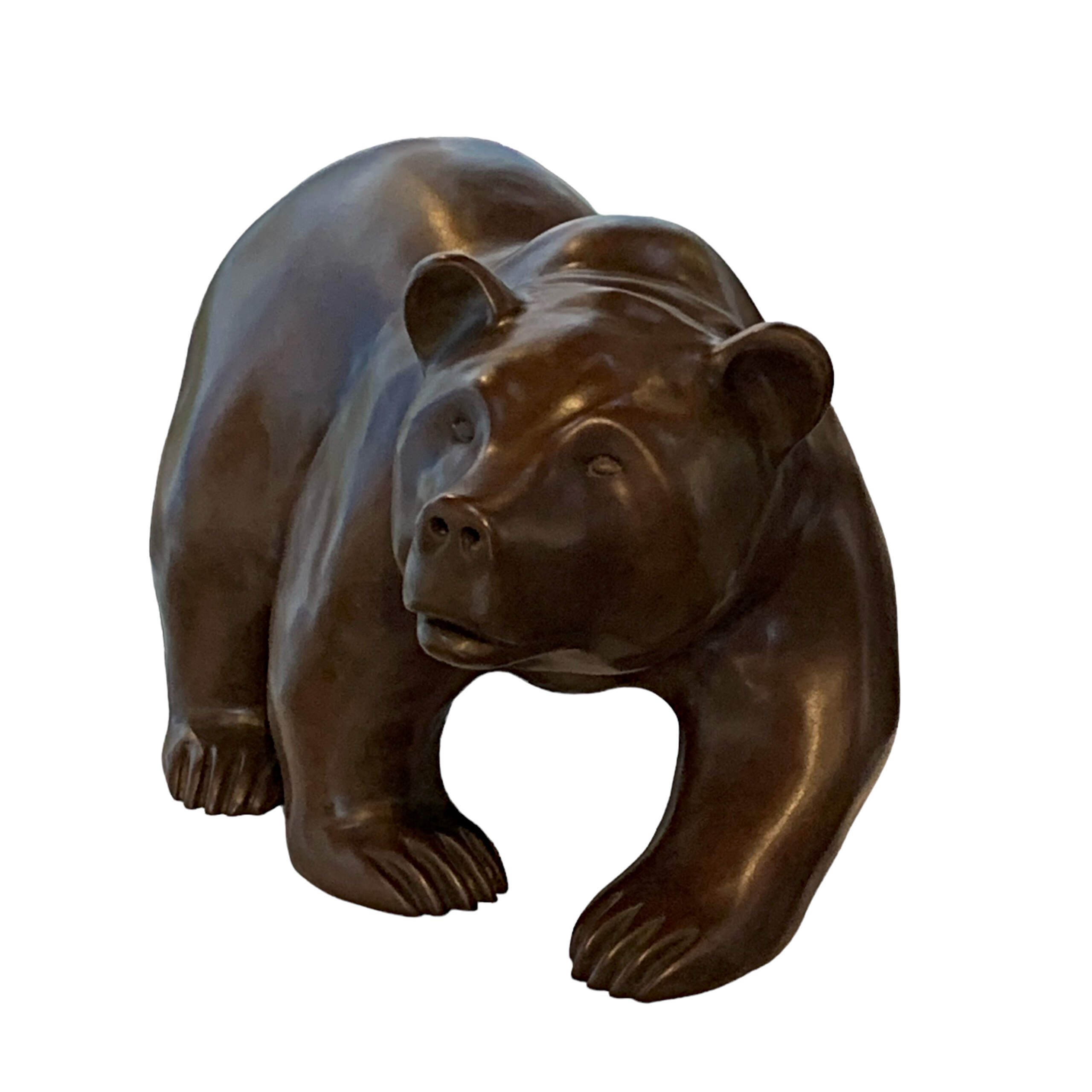 Tundra, original cast bronze bear sculpture by Canadian artist Cathryn Jenkins at Effusion Art Gallery in Invermere, BC.
