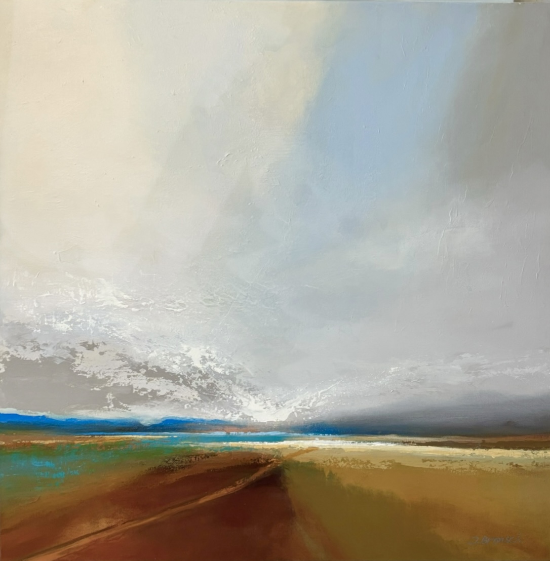 Boundless, original acrylic prairie landscape painting by Canadian artist Jane Bronsch at Effusion Art Gallery in Invermere, BC.