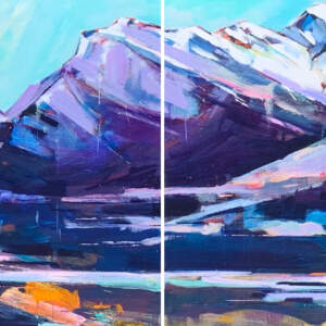 Original acrylic painting of Saskatchewan Crossing in Banff National Park by Verne Busby.