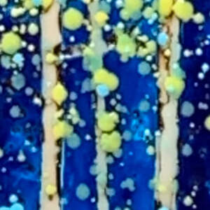 Nightfall 2, original encaustic tree painting by Canadian artist Catharine Clarke at Effusion Art Gallery in Invermere, BC