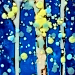 Nightfall 3, original encaustic tree painting by Canadian artist Catharine Clarke at Effusion Art Gallery in Invermere, BC