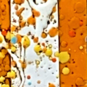 Pumpkin Spice 1, original encaustic tree painting by Canadian artist Catharine Clarke at Effusion Art Gallery in Invermere, BC