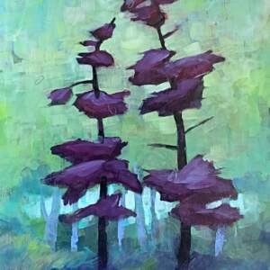 Meaningful Friendships, original acrylic tree painting by Connie Geerts at Effusion Art Gallery in Invermere, BC.