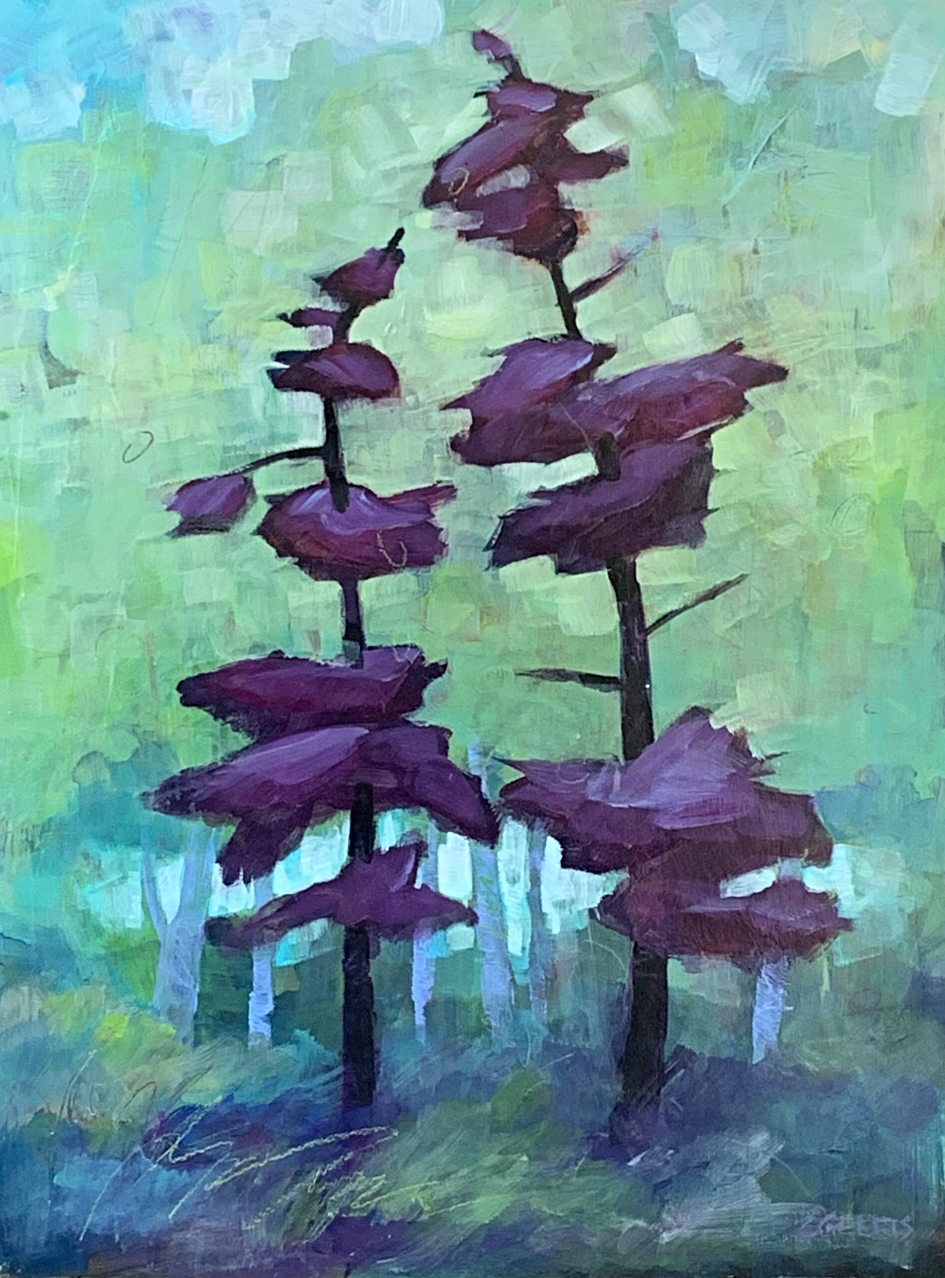 Meaningful Friendships, original acrylic tree painting by Connie Geerts at Effusion Art Gallery in Invermere, BC.