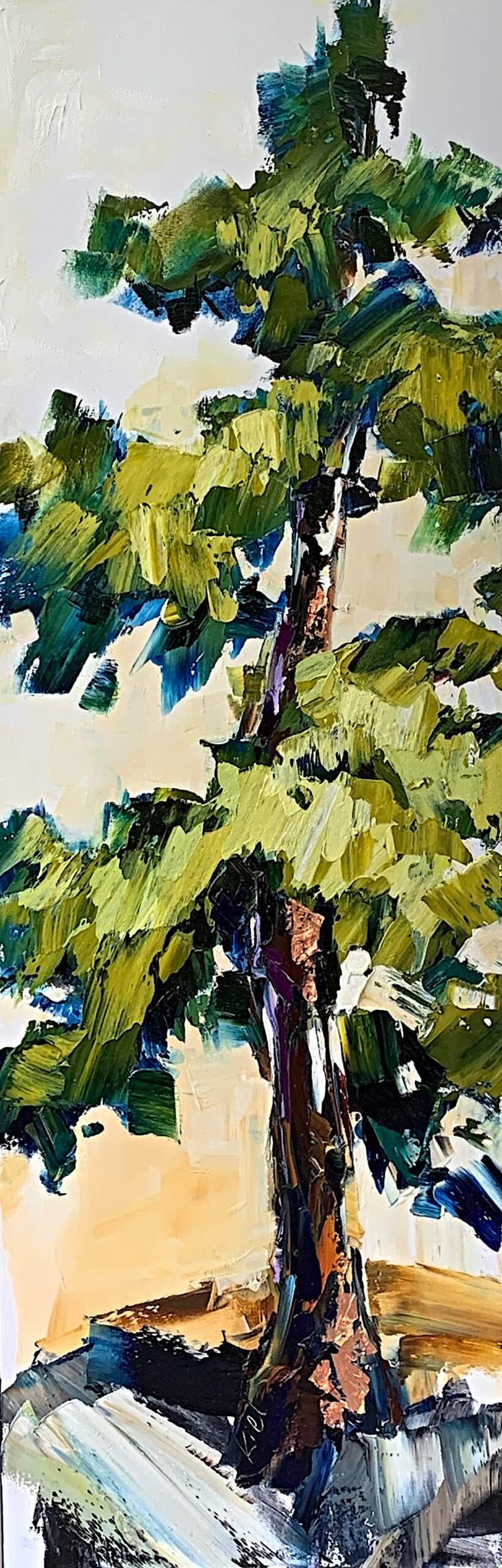 Every Possible Thing, original evergreen tree painting by Canadian artist Kimberly Kiel at Effusion Art Gallery in Invermere, BC.