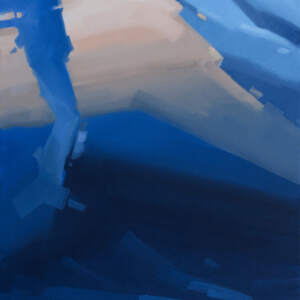 Evening Veil Over Banff, original oil landscape painting of Sulphur Mountain by Canadian artist Michael King at Effusion Art Gallery in Invermere, BC.