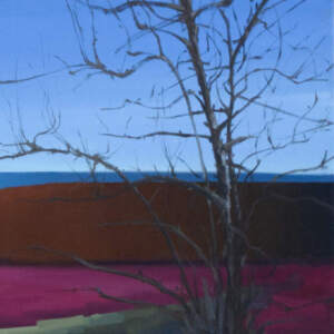 Fields of Glowing Crimson, original oil landscape painting by Canadian artist Michael King at Effusion Art Gallery in Invermere, BC.