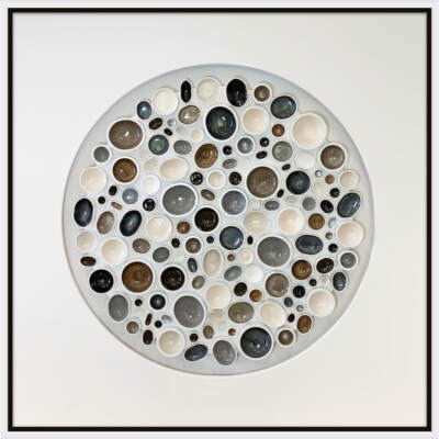 Aja, original 3-D abstract painting by Canadian artist Richelle Osborne at Effusion Art Gallery in Invermere, BC