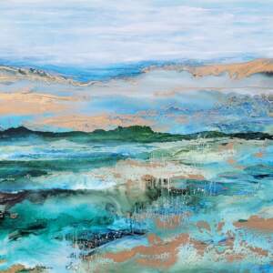 Original alcohol ink loose landscape painting by Paulina Tokarski