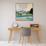 Take a Bow, original acrylic mountain landscape painting by Michelle Barkway at Effusion Art Gallery in Invermere, BC.