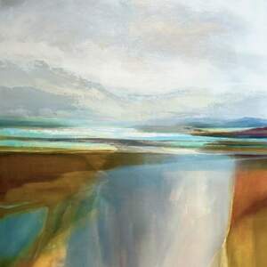 Solace, original acrylic abstract landscape painting by Jane Bronsch at Effusion Art Gallery in Invermere, BC