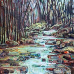 The Top of Marble Canyon, original acrylic local landscape painting by Sandy Kunze at Effusion Art Gallery in Invermere, BC