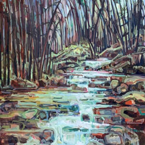 The Top of Marble Canyon, original acrylic local landscape painting by Sandy Kunze at Effusion Art Gallery in Invermere, BC