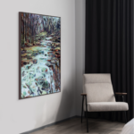 The Top of Marble Canyon, original acrylic mountain landscape painting by Sandy Kunze at Effusion Art Gallery in Invermere, BC.