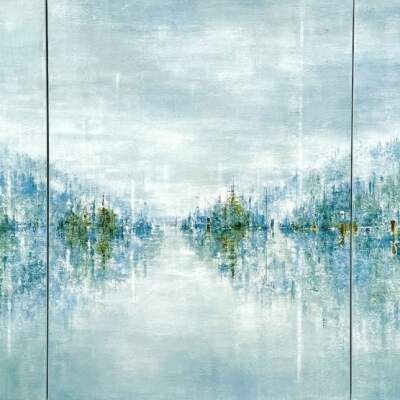 Keeping Us Close, original acrylic landscape painting by Canadian artist Gina Sarro at Effusion Art Gallery in Invermere, BC.