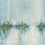 Spaces Between, original acrylic full moon landscape painting by Canadian artist Gina Sarro at Effusion Art Gallery in Invermere, BC.