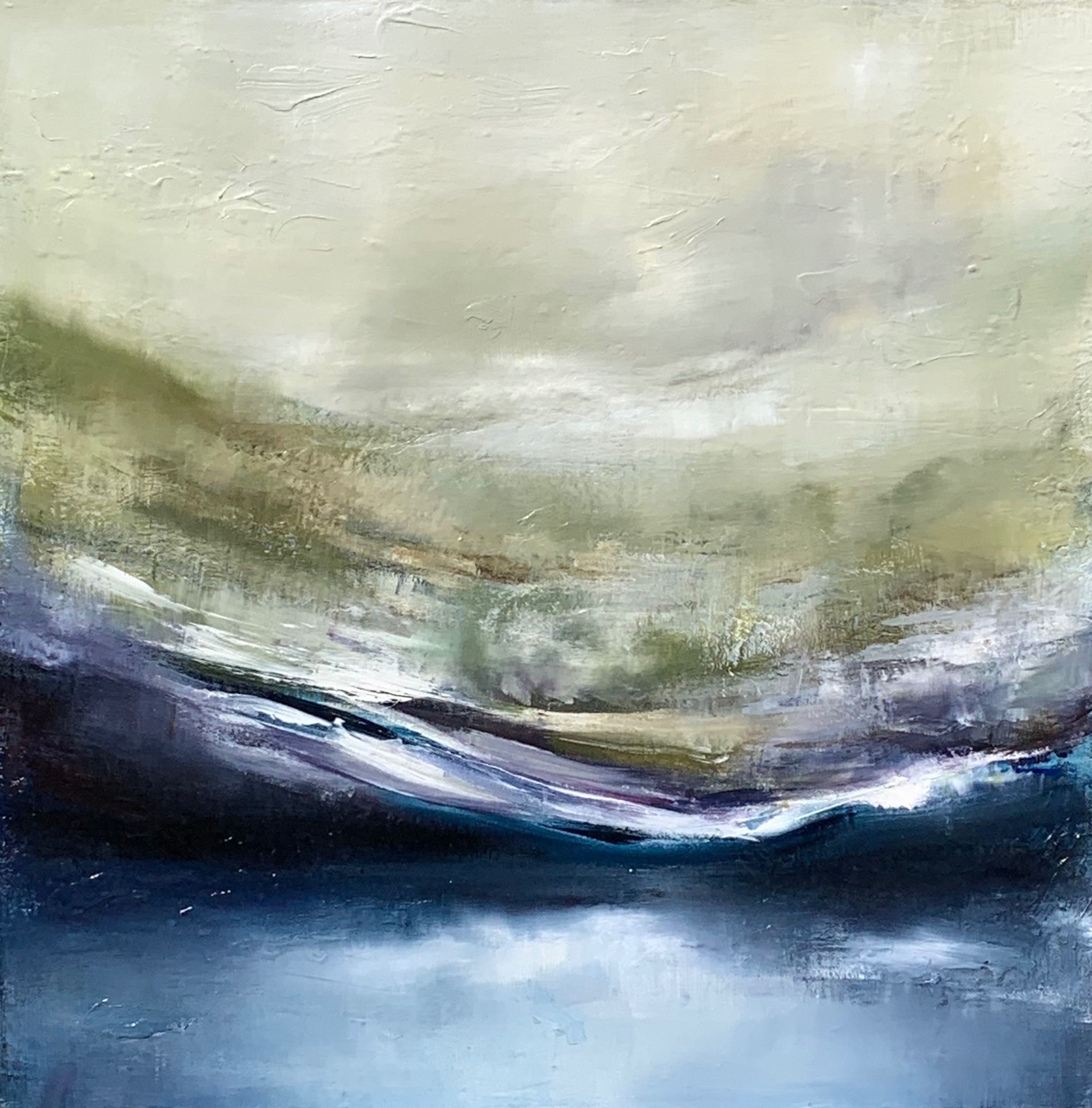 Shifting Layers, original mixed media loose landscape painting by Canadian artist Niina Chebry at Effusion Art Gallery in Invermere, BC.