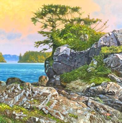 High Tide, original oil landscape painting by Canadian artist Graeme Shaw at Effusion Art Gallery in Invermere, BC.