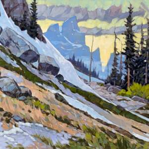 Icefield Slope, original oil landscape painting by Canadian artist Graeme Shaw at Effusion Art Gallery in Invermere, BC.