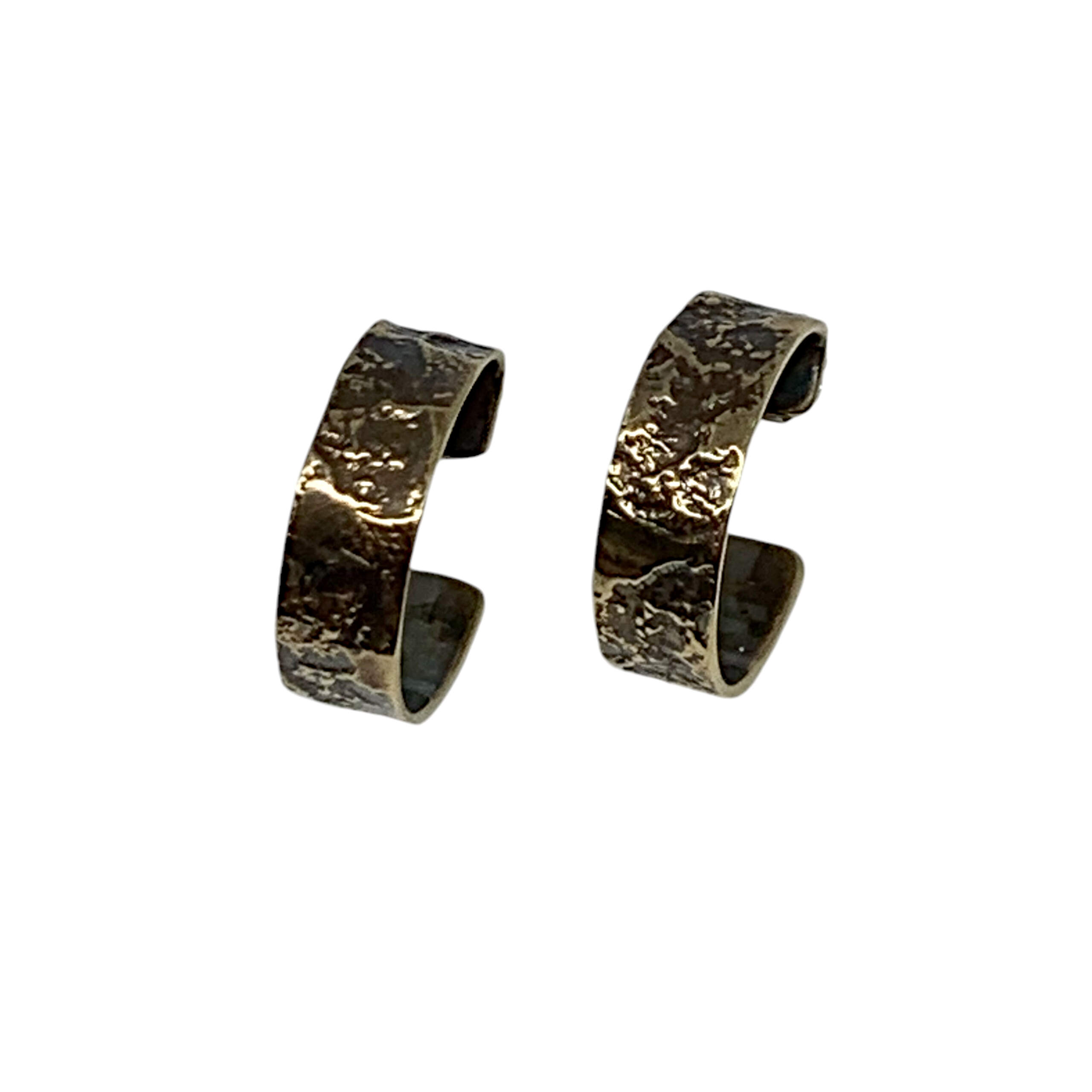 Bronze hoop earrings by Karyn Chopik at Effusion Art Gallery in Invermere, BC.