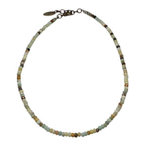 16" handmade amazonite necklace by Canadian artist Karyn Chopik at Effusion Art Gallery in Invermere, BC.