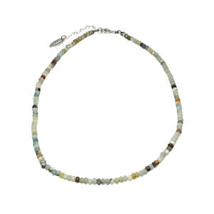 16" handmade amazonite necklace by Canadian artist Karyn Chopik at Effusion Art Gallery in Invermere, BC.