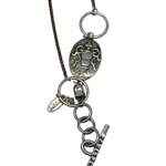 Lamp Lighter Necklace, one of a kind reversible sterling silver + bronze necklace by Karyn Chopik at Effusion Art Gallery in Invermere, BC.