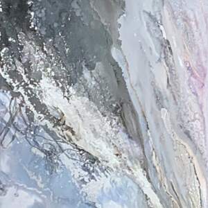 Synergy I, original alcohol ink abstract painting by Canadian artist Paulina Tokarski at Effusion Art Gallery in Invermere, BC.