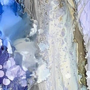 Synergy III, original alcohol ink abstract painting by Canadian artist Paulina Tokarski at Effusion Art Gallery in Invermere, BC.