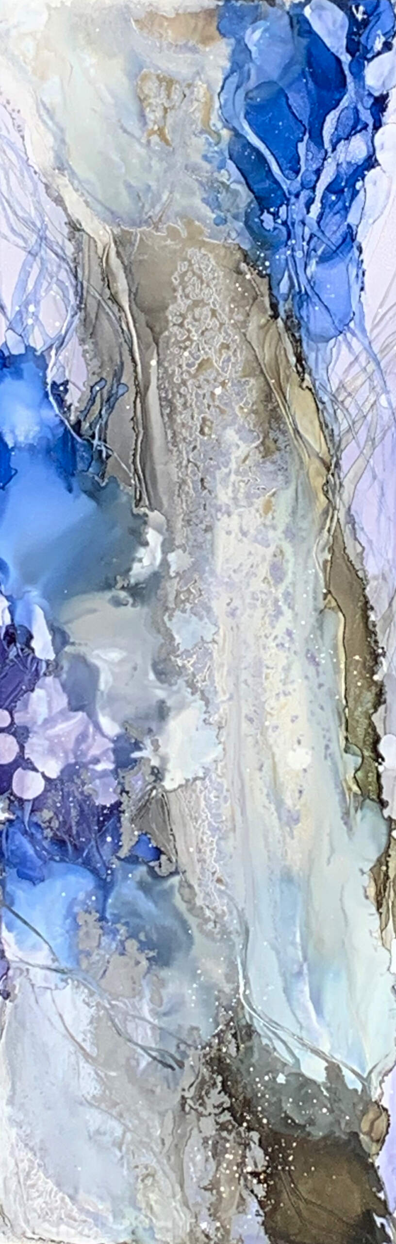 Synergy III, original alcohol ink abstract painting by Canadian artist Paulina Tokarski at Effusion Art Gallery in Invermere, BC.