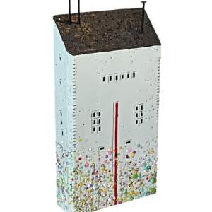 377 Scanda Street, original 3-D encaustic house painting by Canadian artist Brenda Walker at Effusion Art Gallery in Invermere, BC.