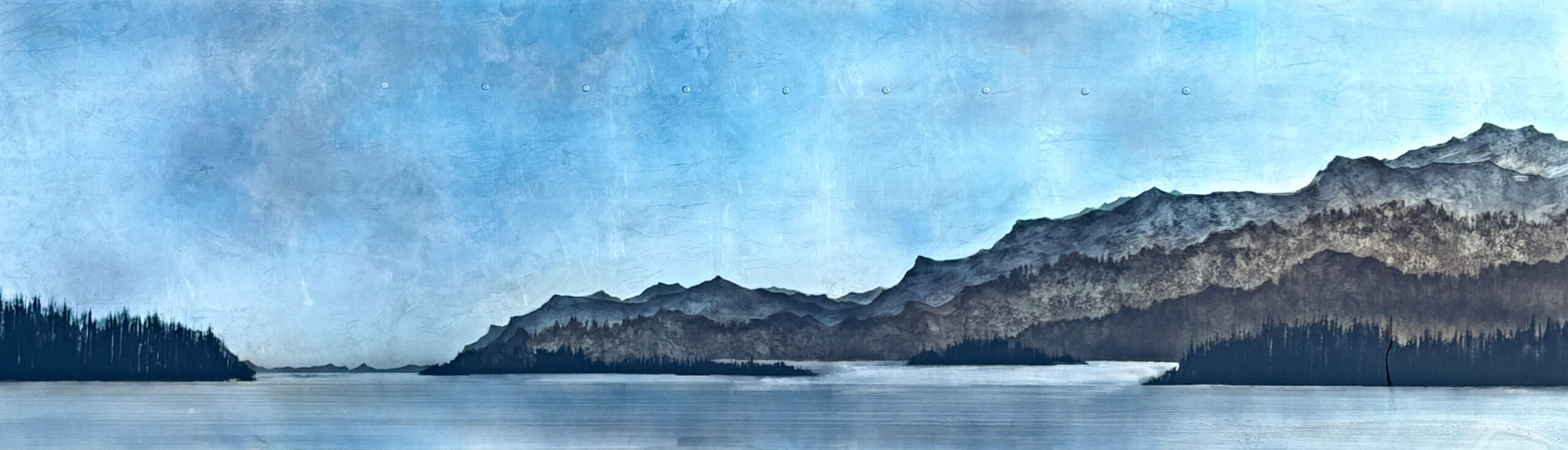 A Least Expected Day, original mixed media landscape painting by Canadian artist David Graff at Effusion Art Gallery in Invermere, BC