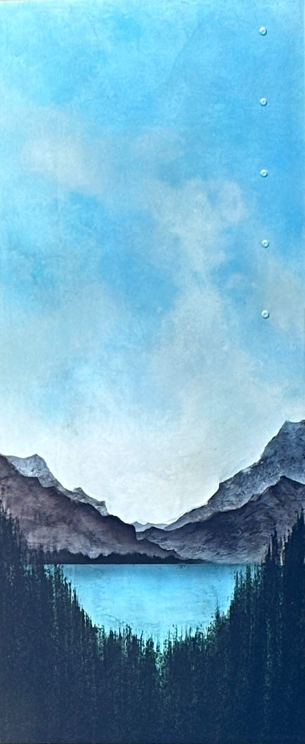 Secret Discovery, original mixed media landscape painting by Canadian artist David Graff at Effusion Art Gallery in Invermere, BC