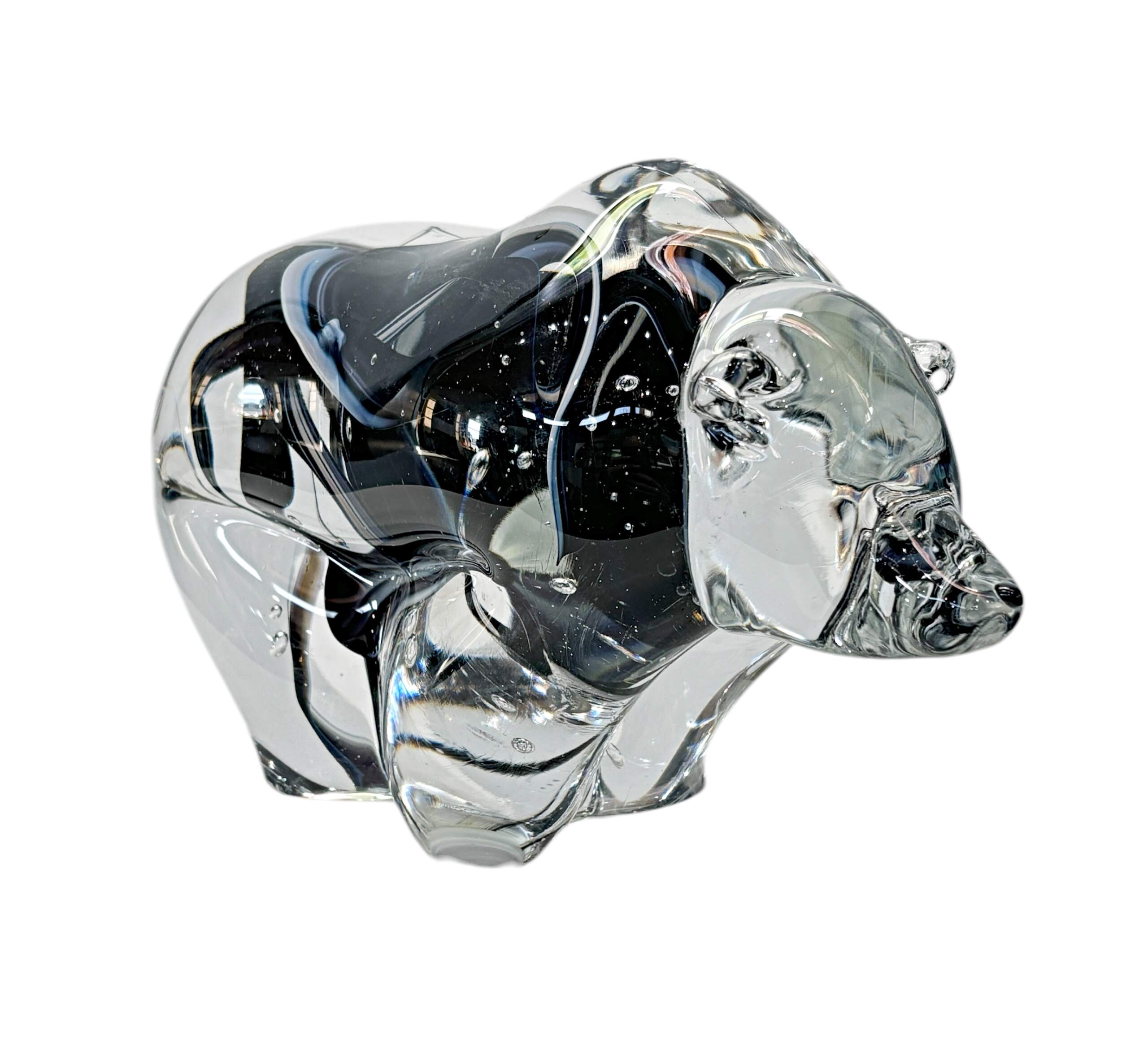 Blown glass Galaxy Bear by Canadian glass artist Hayden MacRae at Effusion Art Gallery in Invermere, BC.