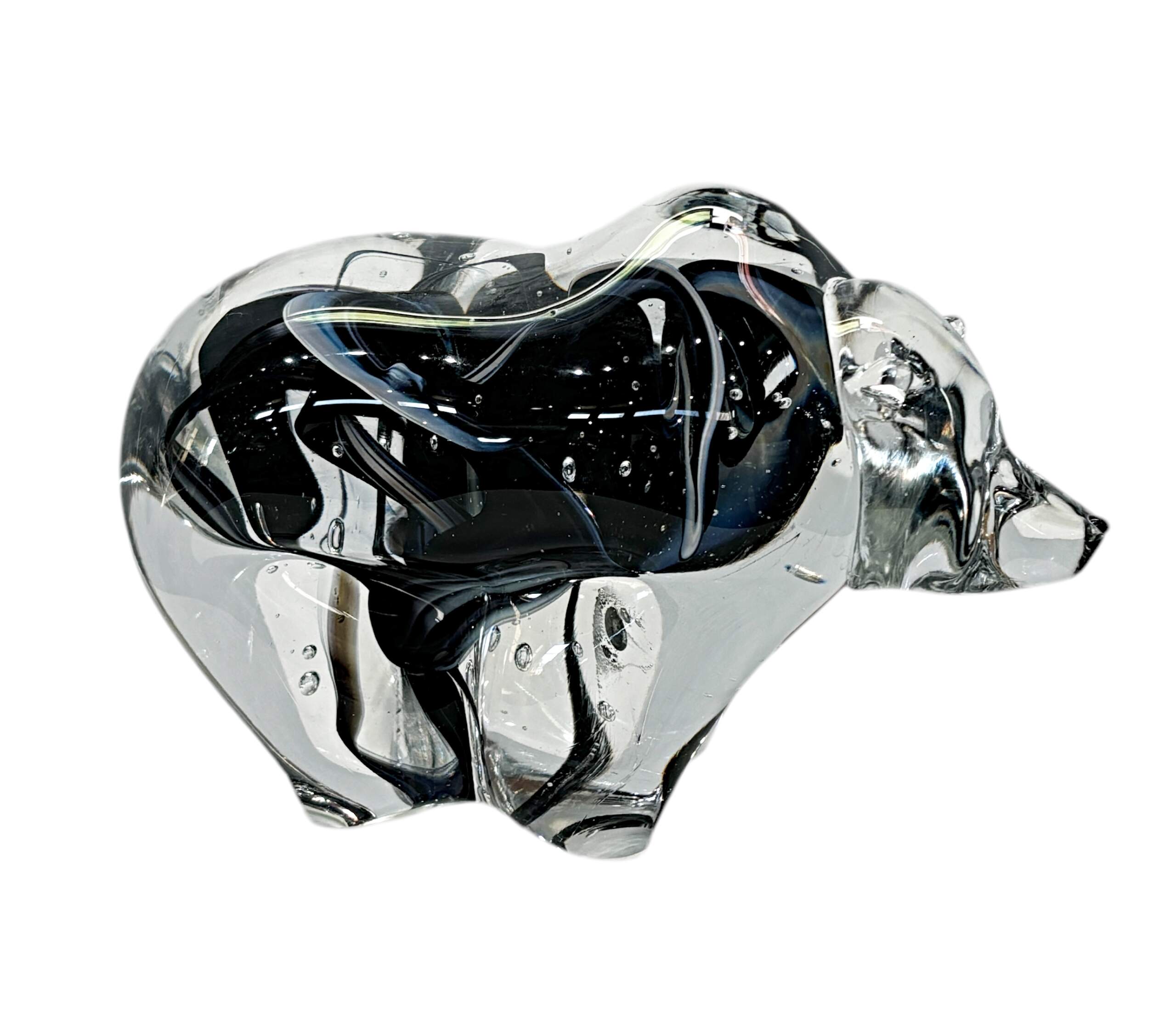 Blown glass Galaxy Bear by Canadian glass artist Hayden MacRae at Effusion Art Gallery in Invermere, BC.